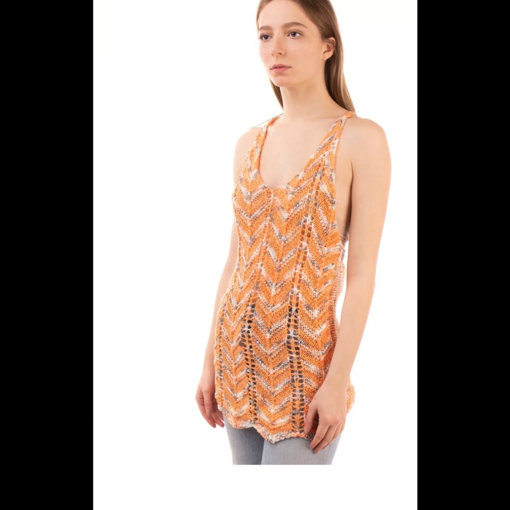 ALESSANDRO DELL'ACQUA Vest Top Size XS Zig Zag